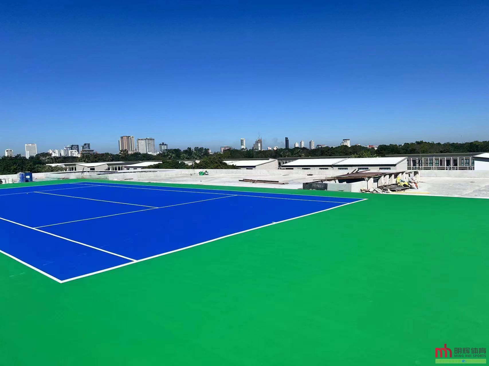 泰国网球场施工